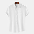 Men's Solid Color Polo Collar Short Sleeve Shirt - HEPSIBAH SHOP