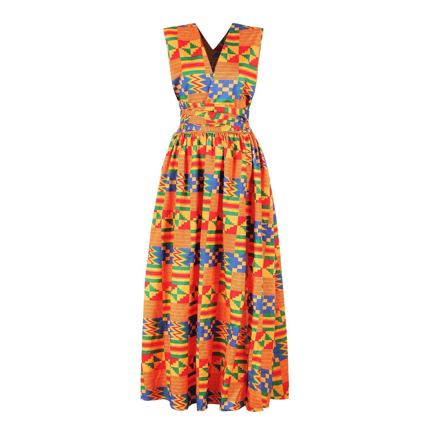 African geometric dress - HEPSIBAH SHOP