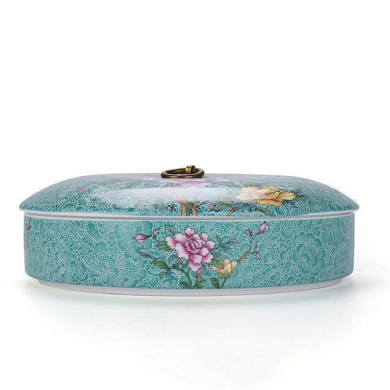 Enamel Tea Caddy Ceramic Sealed Pu'er Tea Box Tea Cake