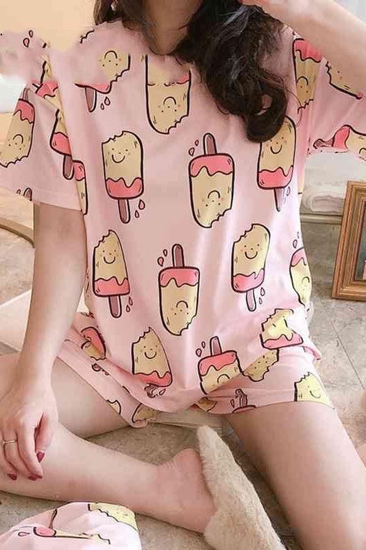 Ladies cartoon pajamas home service