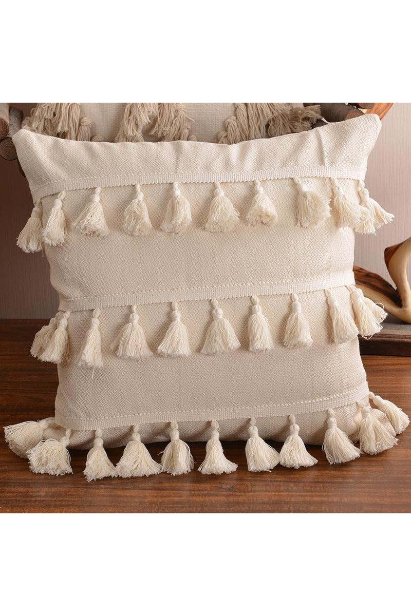 Moroccan style cotton tassel cushion pillow
