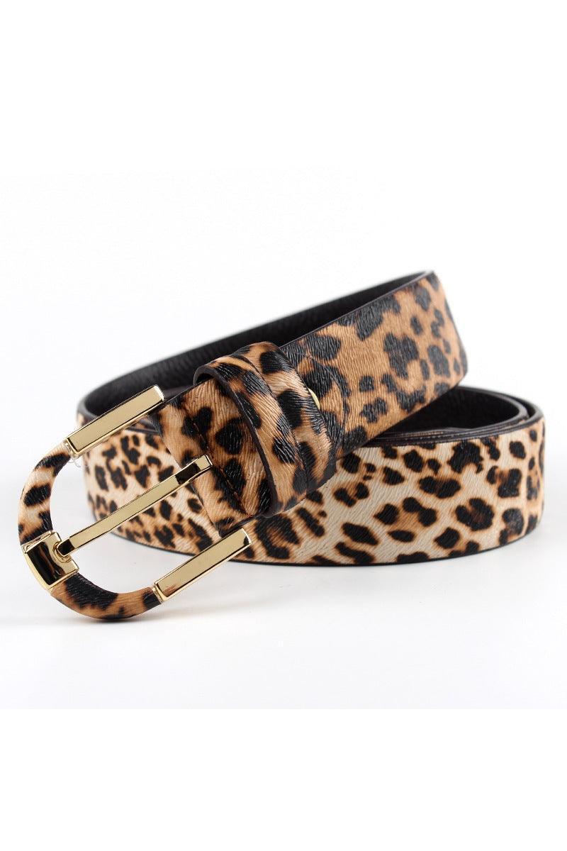 Women's Leopard Leather Belt - HEPSIBAH SHOP