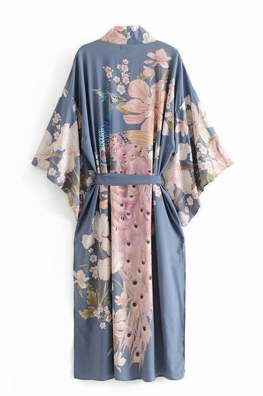 Peacock flower print gown - HEPSIBAH SHOP
