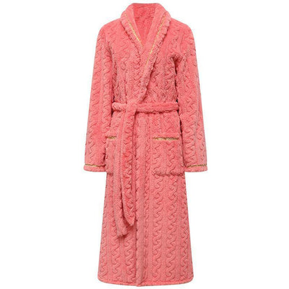 Coral Fleece Bathrobe Long Pajamas