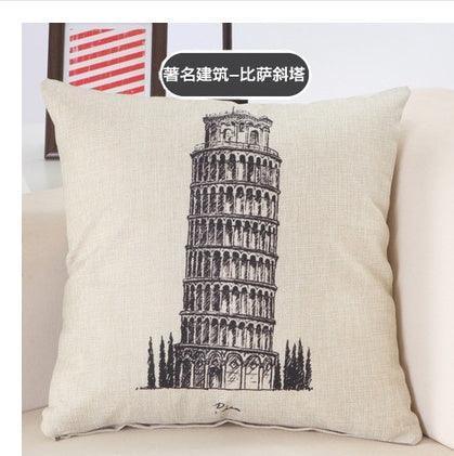 Great Buildings City Print Pillow Cases - HEPSIBAH SHOP