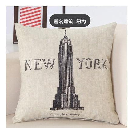 Great Buildings City Print Pillow Cases - HEPSIBAH SHOP