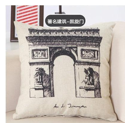 Great Buildings City Print Pillow Cases - HEPSIBAH SHOP