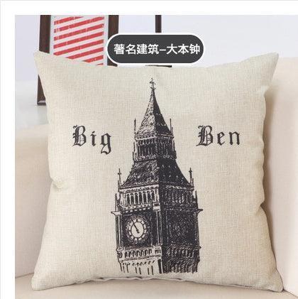 Great Buildings City Print Pillow Cases - HEPSIBAH SHOP