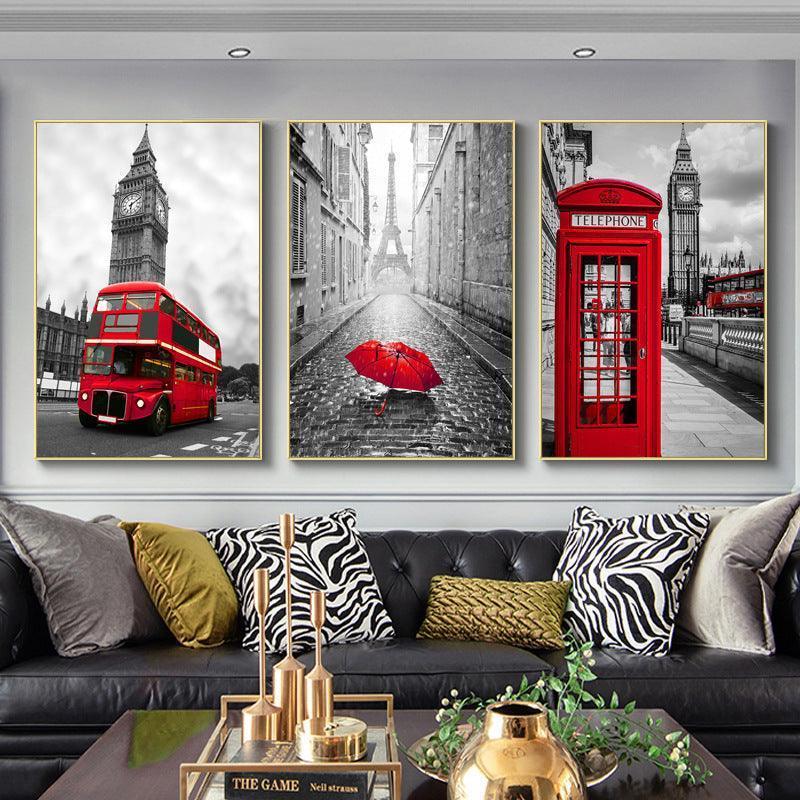 London Street Architectural Decoration Painting - HEPSIBAH SHOP