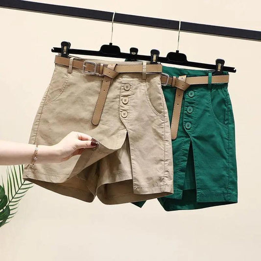 Summer New Button Women's High Waist Shorts - HEPSIBAH SHOP