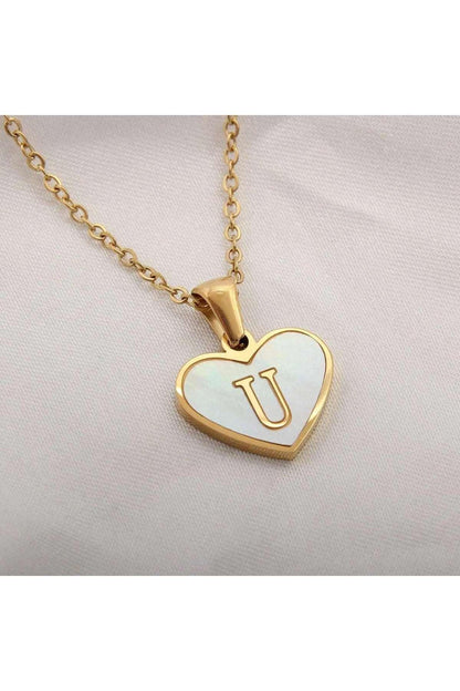 26 Letter Heart-shaped Necklace - HEPSIBAH SHOP