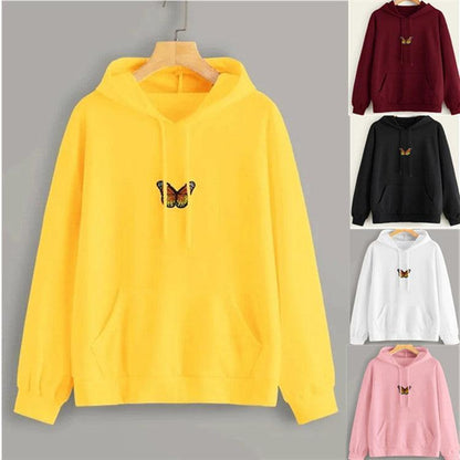 Embroidered butterfly hoodie - HEPSIBAH SHOP