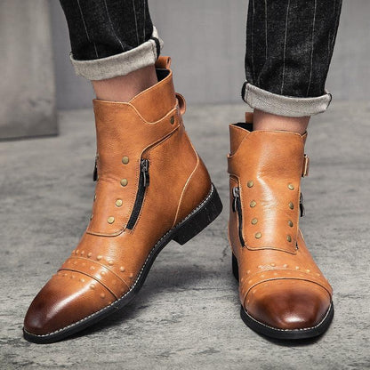 Men's England High-top Leather Boots - HEPSIBAH SHOP