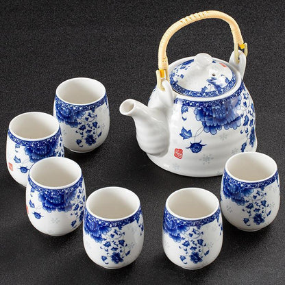 White Porcelain Large Tea Set With Strainer - HEPSIBAH SHOP