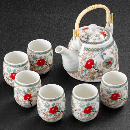 White Porcelain Large Tea Set With Strainer - HEPSIBAH SHOP