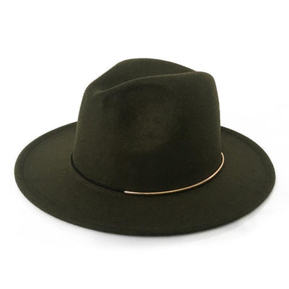 Women's Trendy Hats Gold Buckle Jazz Hat - HEPSIBAH SHOP