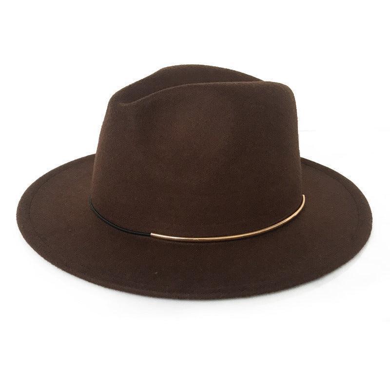 Women's Trendy Hats Gold Buckle Jazz Hat - HEPSIBAH SHOP