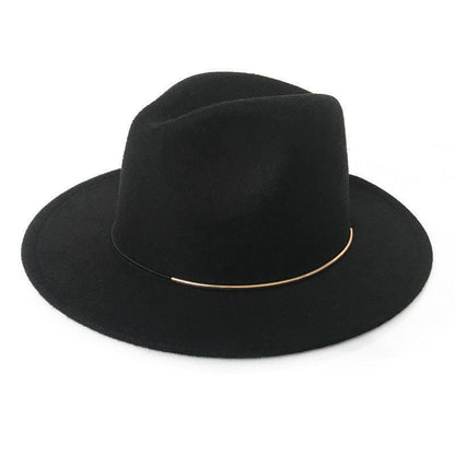 Women's Trendy Hats Gold Buckle Jazz Hat - HEPSIBAH SHOP