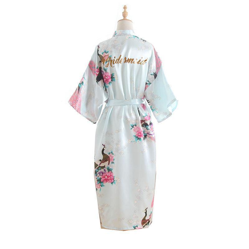 Bridesmaid Silk Dressing Nightgown - HEPSIBAH SHOP