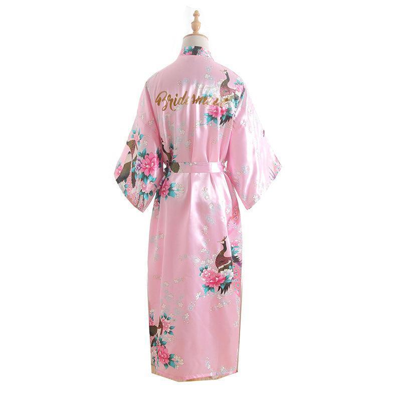 Bridesmaid Silk Dressing Nightgown - HEPSIBAH SHOP