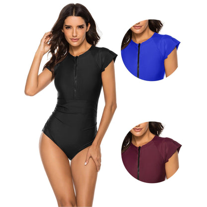 Plain Surfing One-piece Swimsuit - HEPSIBAH SHOP