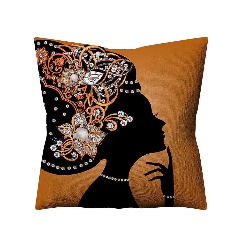 Retro Ethnic Style African Women Linen Pillowcase - HEPSIBAH SHOP