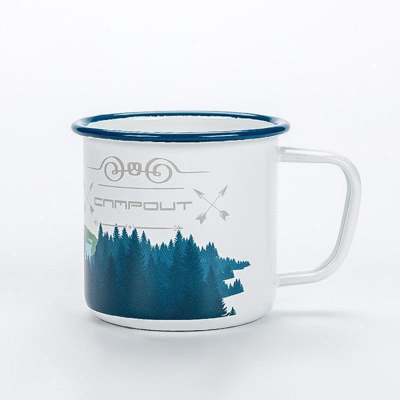 Enamel Camping Mug 300ml Colourful Metal Enamel Coffee Tea Camp Cups Mugs for Camping Hiking Backpacking Fishing Picnics