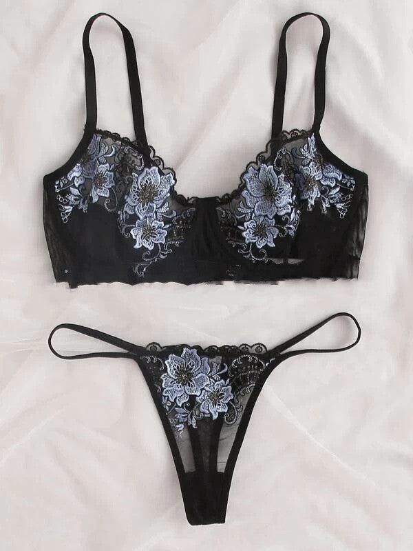 Embroidered Lace Sexy Lingerie Set - HEPSIBAH SHOP