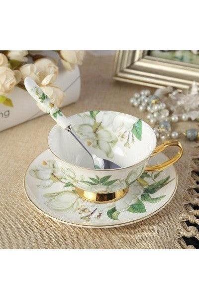 Couple Cup With Saucer Spoon - HEPSIBAH SHOP