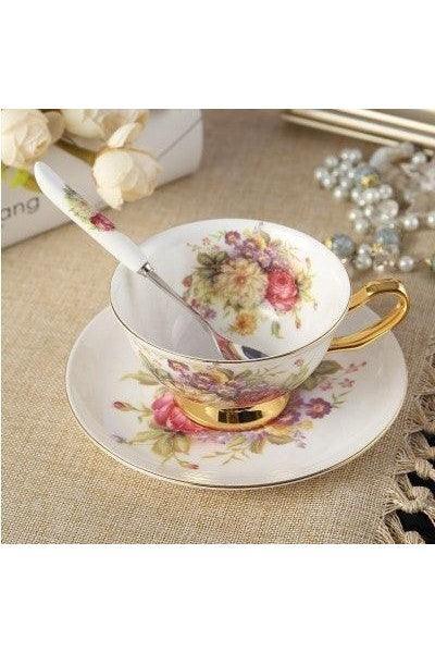 Couple Cup With Saucer Spoon - HEPSIBAH SHOP