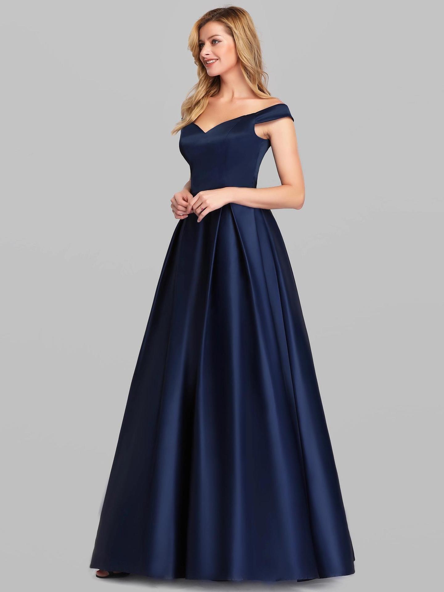 V-Neck Solid Color Long Vintage Gown Dress - HEPSIBAH SHOP