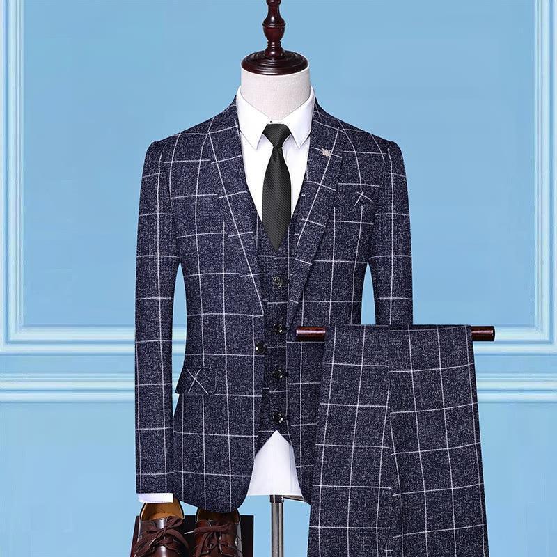 Men's Checkered Three-Piece Suits - HEPSIBAH SHOP