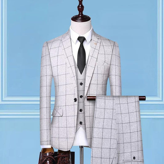 Men's Checkered Three-Piece Suits - HEPSIBAH SHOP