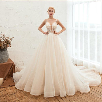 Starry Sky Luxury Thin Wedding Dress - HEPSIBAH SHOP