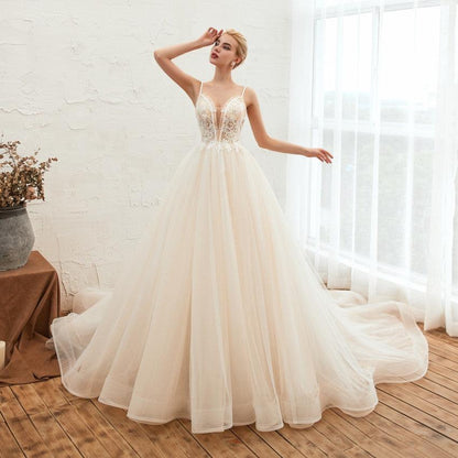 Starry Sky Luxury Thin Wedding Dress - HEPSIBAH SHOP