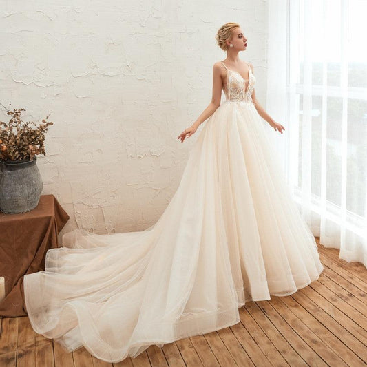 Starry Sky Luxury Thin Wedding Dress - HEPSIBAH SHOP