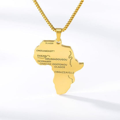 Gilded African Land Necklace - HEPSIBAH SHOP