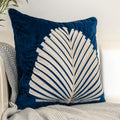 Modern Simple And Light Luxury Style Sofa Pillow Cushion Dutch Flannel Embroidered Fan Leaf Model Room Wind Waist Back Pillow