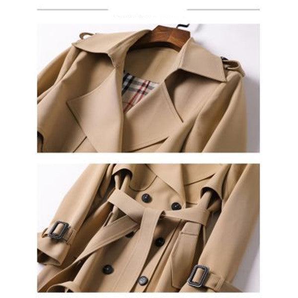 Double-breasted Mid-length Tie Trench Coat - HEPSIBAH SHOP