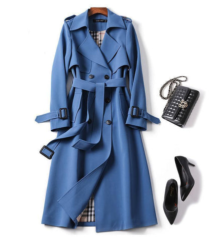 Double-breasted Mid-length Tie Trench Coat - HEPSIBAH SHOP