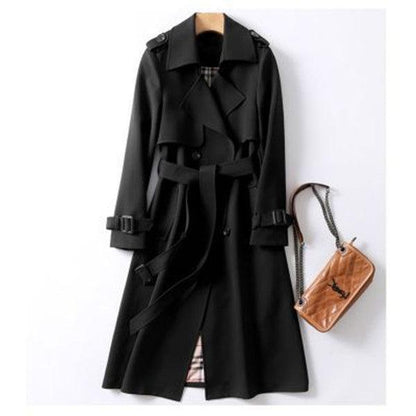 Double-breasted Mid-length Tie Trench Coat - HEPSIBAH SHOP