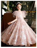 Girls' Dresses, Couture Little Girls, 10-Year-Old Princess Dress, Sequins, Host Catwalk Show, Piano Performance Clothing, Children - HEPSIBAH SHOP
