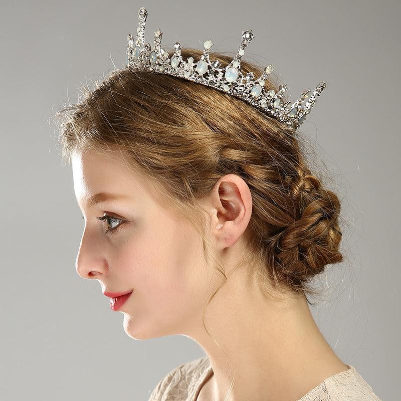 Silver Rhinestone Crown Wedding Accessories - HEPSIBAH SHOP