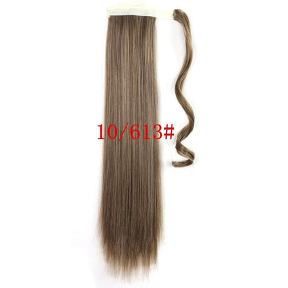 Long Straight Wrap Around Clip In Ponytail Hair Extension Heat Resistant Synthetic Tail Fake Hair - HEPSIBAH SHOP