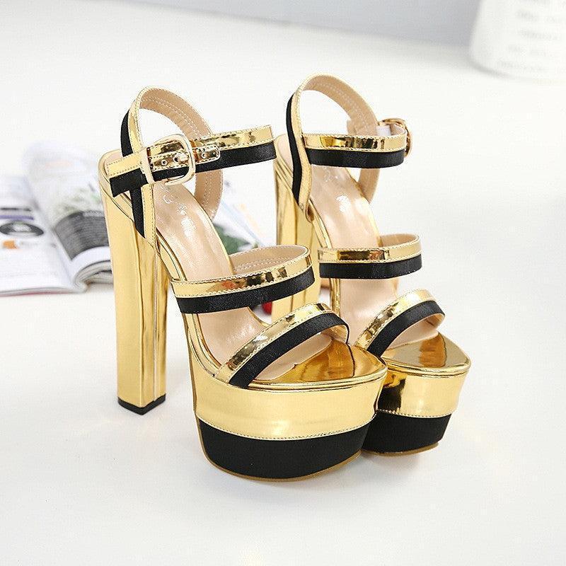 Golden Stage Super High Heels - HEPSIBAH SHOP