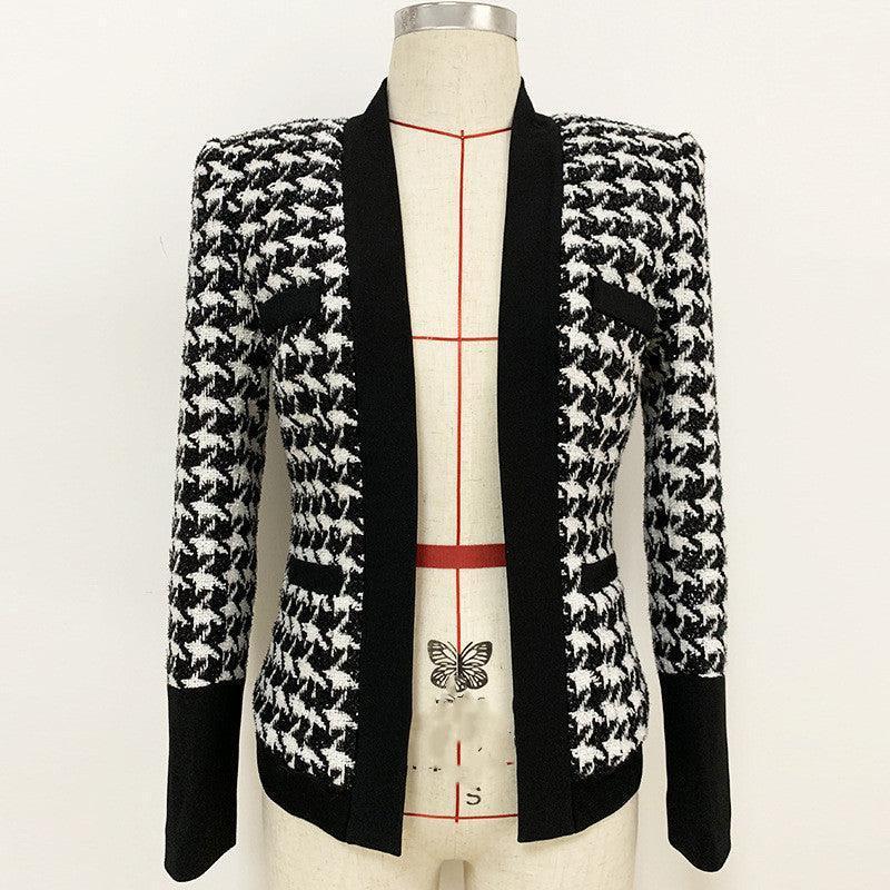 Houndstooth Cardigan Jacket - HEPSIBAH SHOP