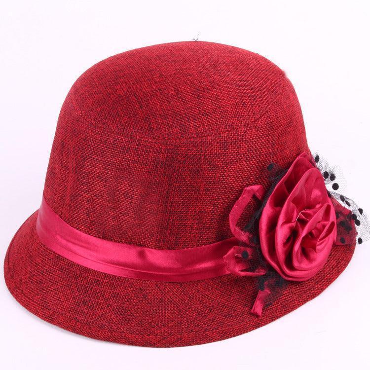 Middle-aged And Elderly Ladies Hats Hemp Bowl Hat - HEPSIBAH SHOP