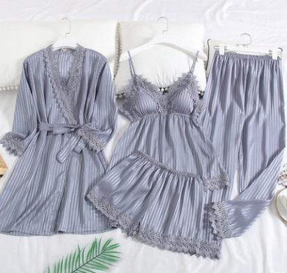 Ice Silk Pajamas Suspender Shorts Suit