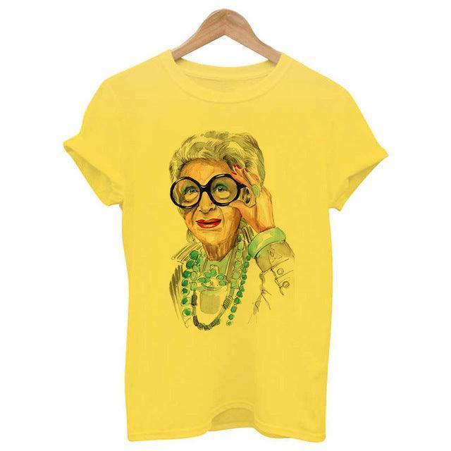 Woman Head Print Short Sleeve Round Neck Short Sleeve T-shirt - HEPSIBAH SHOP