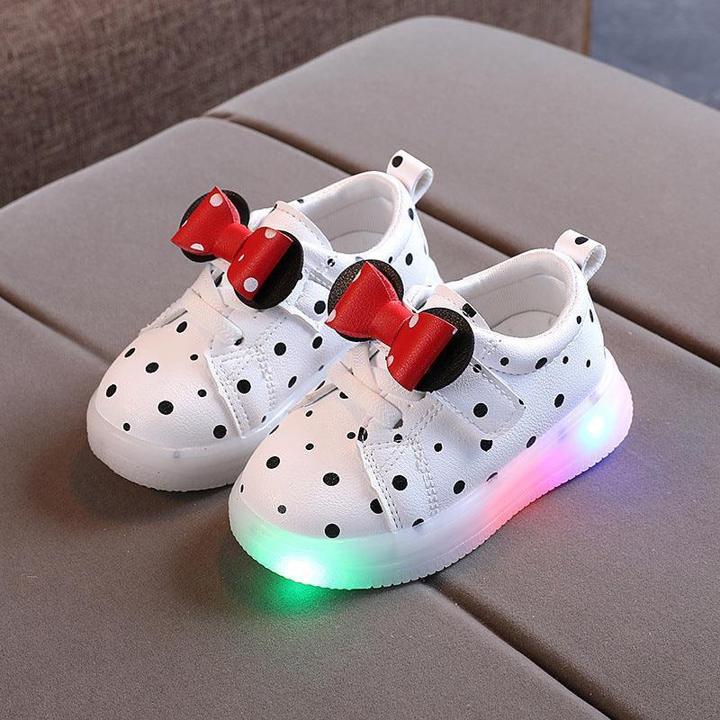 Light-up Shoes Girls Bowknot LED Light-up Shoes Breathable Baby Girls Shoes - HEPSIBAH SHOP